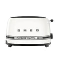 Smeg Porsche x Retro Style 2-Slice Toaster, 950W Carrara White TSF01PCWEU