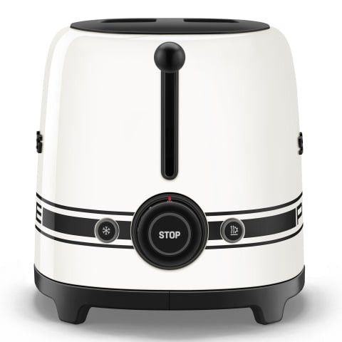 Smeg Porsche x Retro Style 2-Slice Toaster, 950W Carrara White TSF01PCWEU