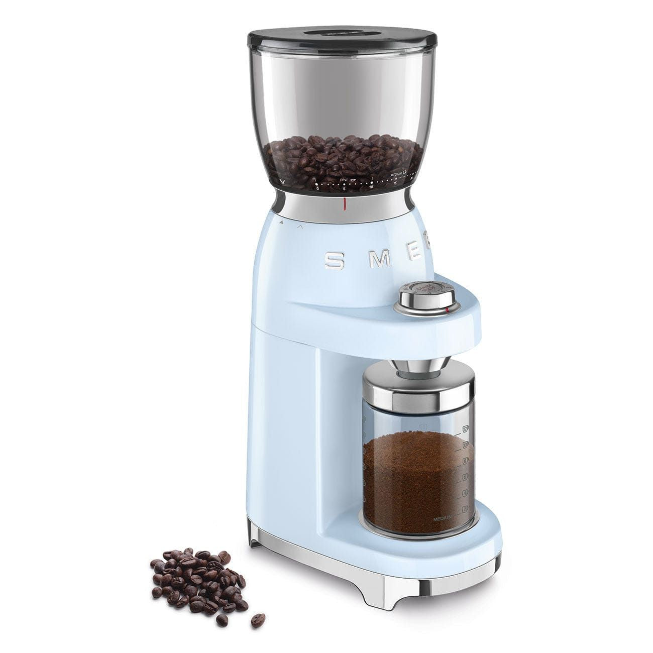 Smeg 150W Retro Coffee Grinder Pastel Blue CGF01PB