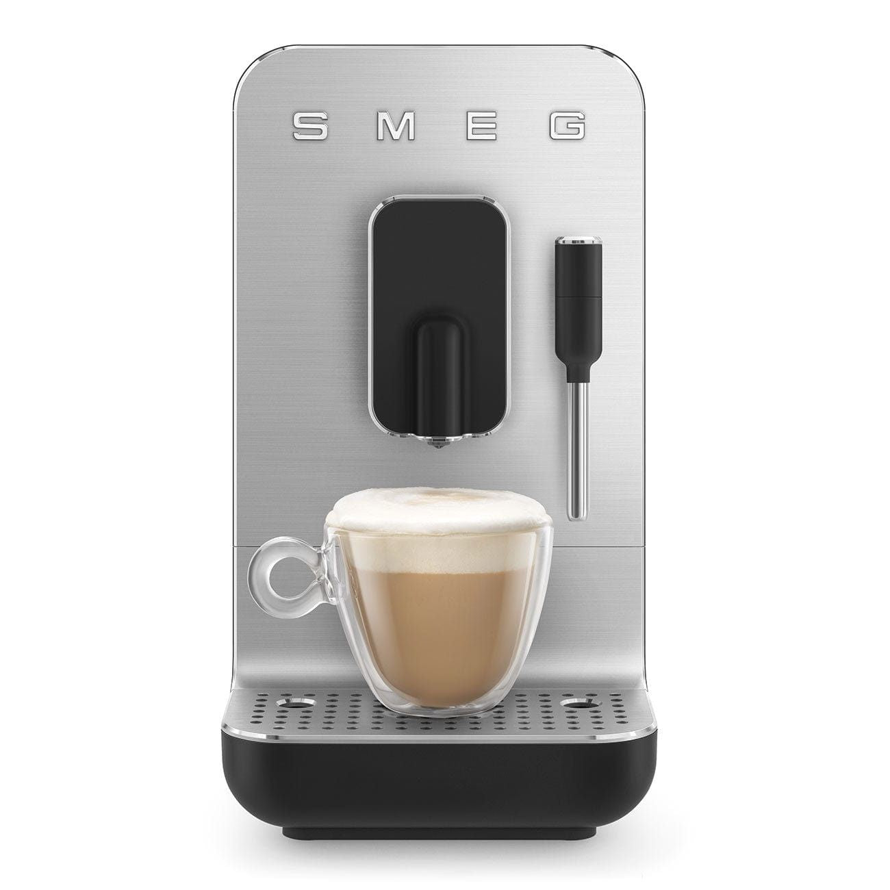 Smeg Bean-to-Cup Automatic Espresso Coffee Machine with Steam Wand Matt Black BCC12BLMEU