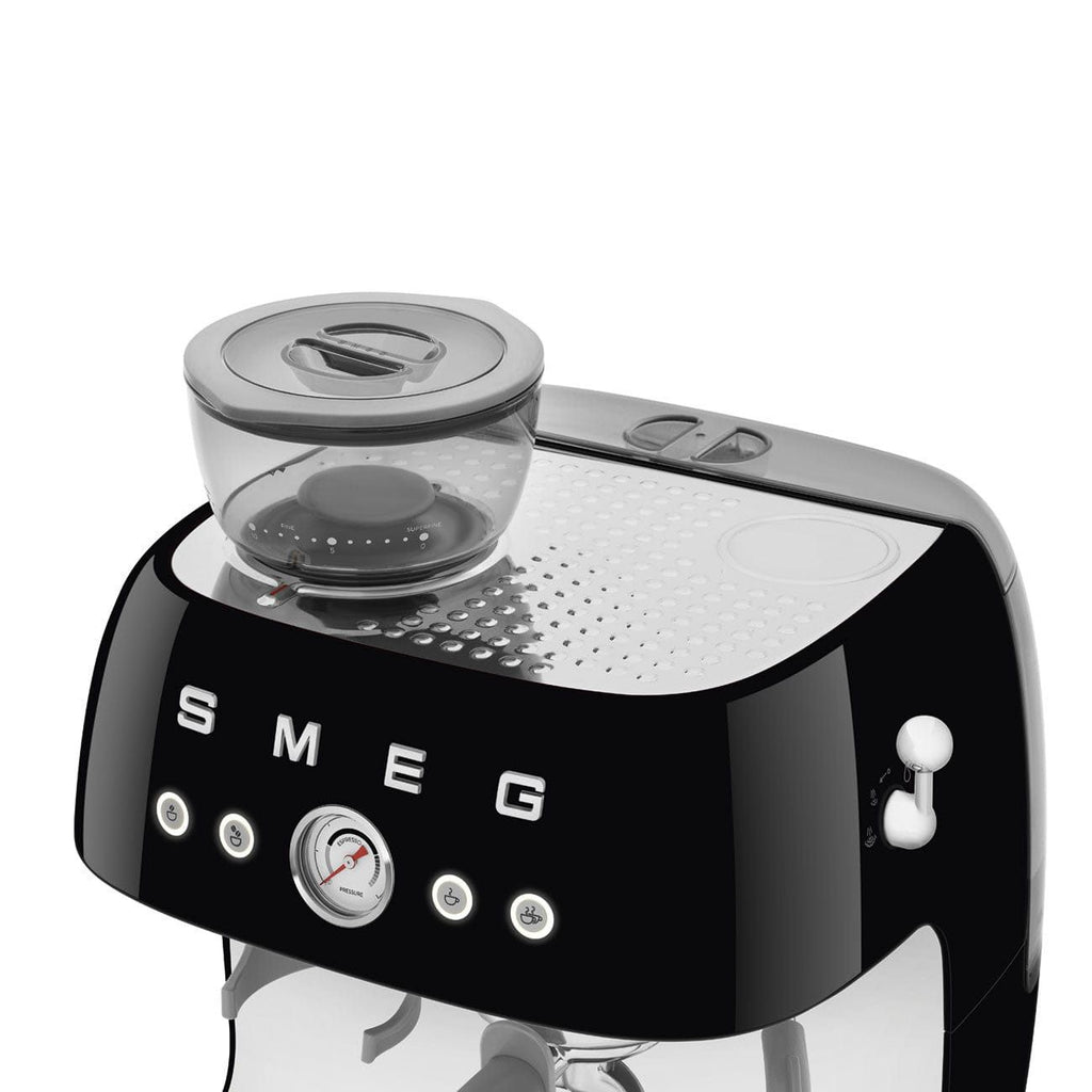 Smeg 50's Style Espresso Manual Coffee Machine Black EGF03BLEU
