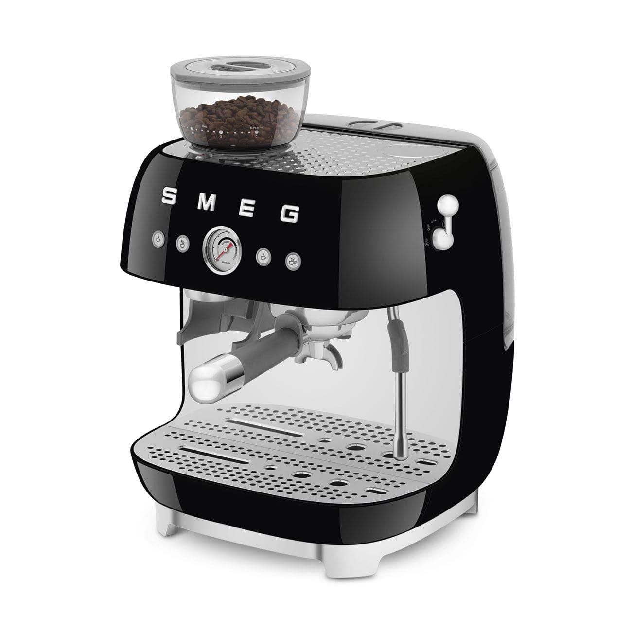 Smeg 50's Style Espresso Manual Coffee Machine Black EGF03BLEU