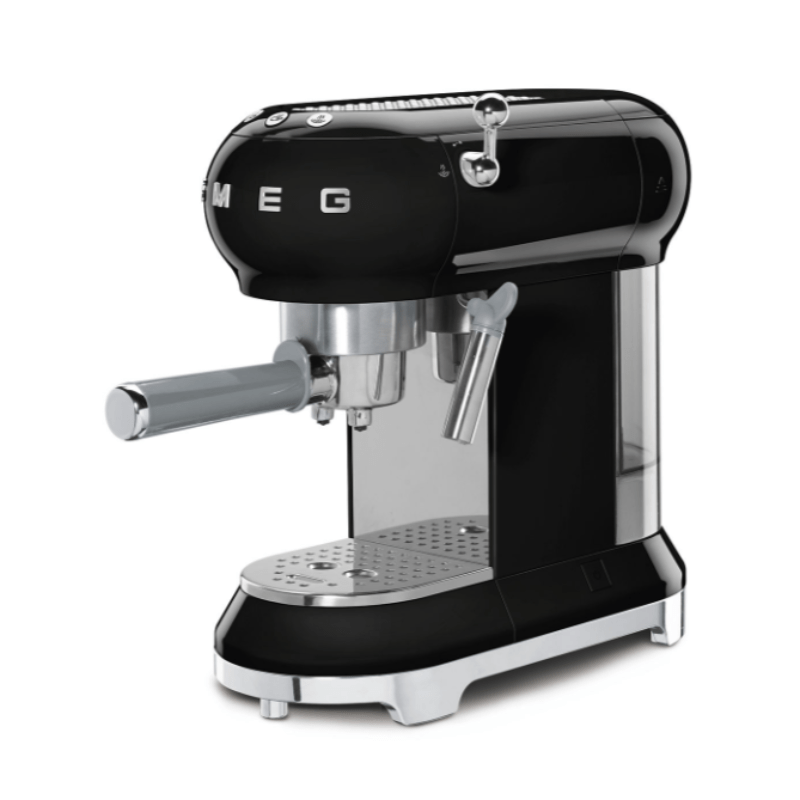 Smeg 50's Style Espresso Manual Coffee Machine Black ECF01BLSA