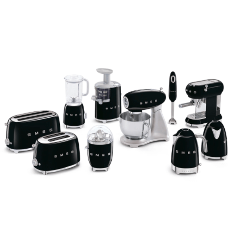 Smeg 50's Style Espresso Manual Coffee Machine Black ECF01BLSA