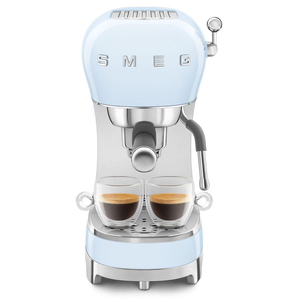 Smeg 50's Style Espresso Manual Coffee Machine Pastel Blue ECF02BLEU