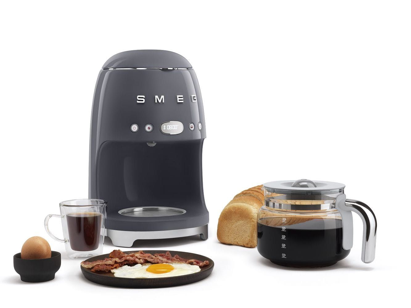 Smeg Retro Drip Filter Coffee Machine Gray DCF02GRSA