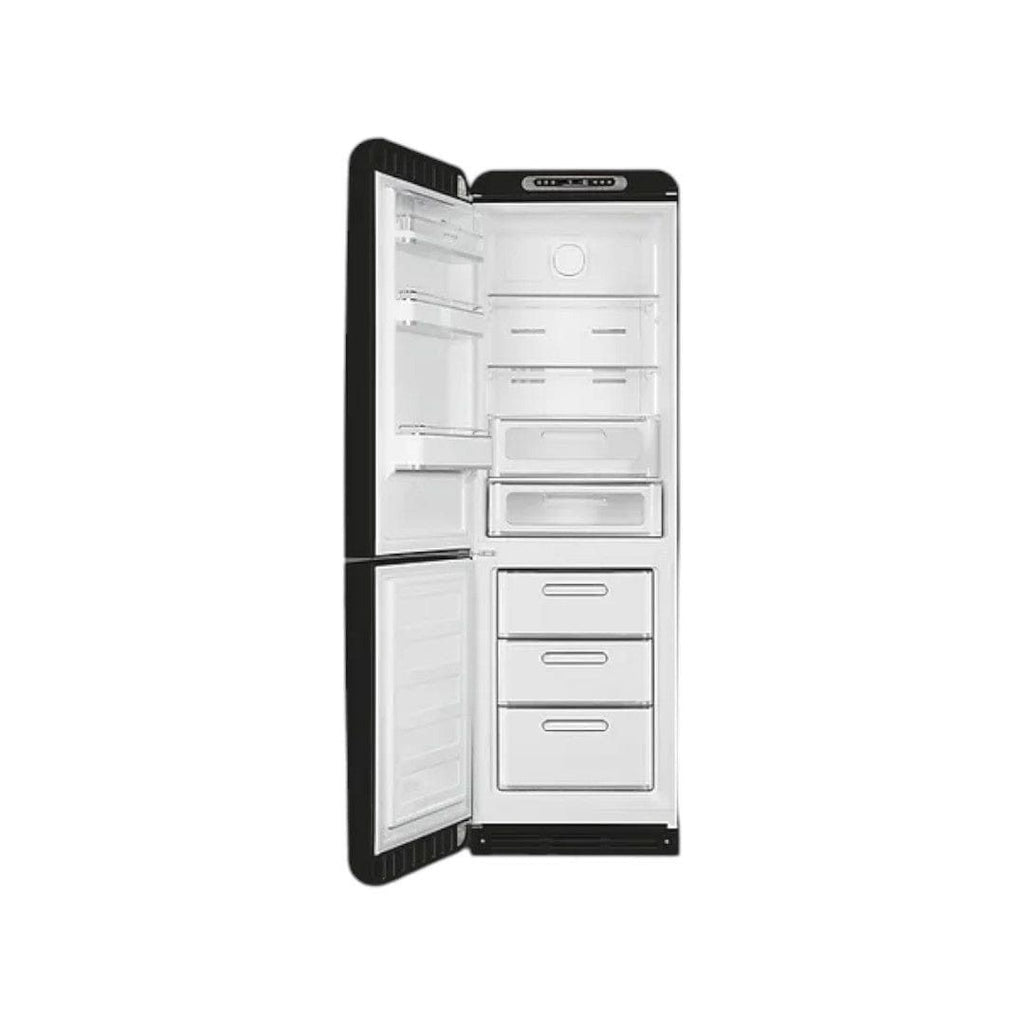 Smeg 301L Glossy Black Retro Fridge freezer FAB32RBL5