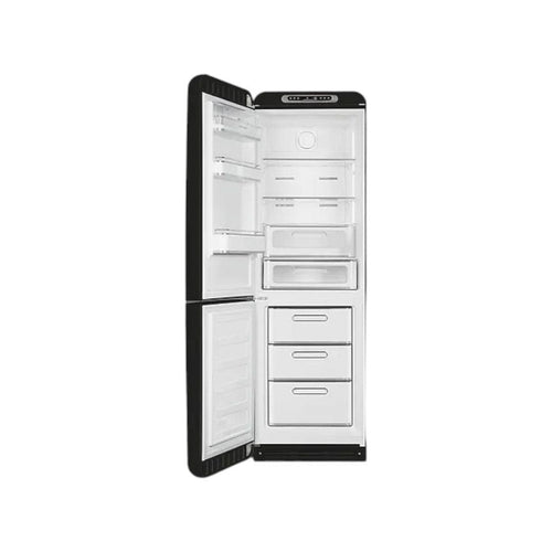 Smeg 301L Glossy Black Retro Fridge freezer FAB32RBL5