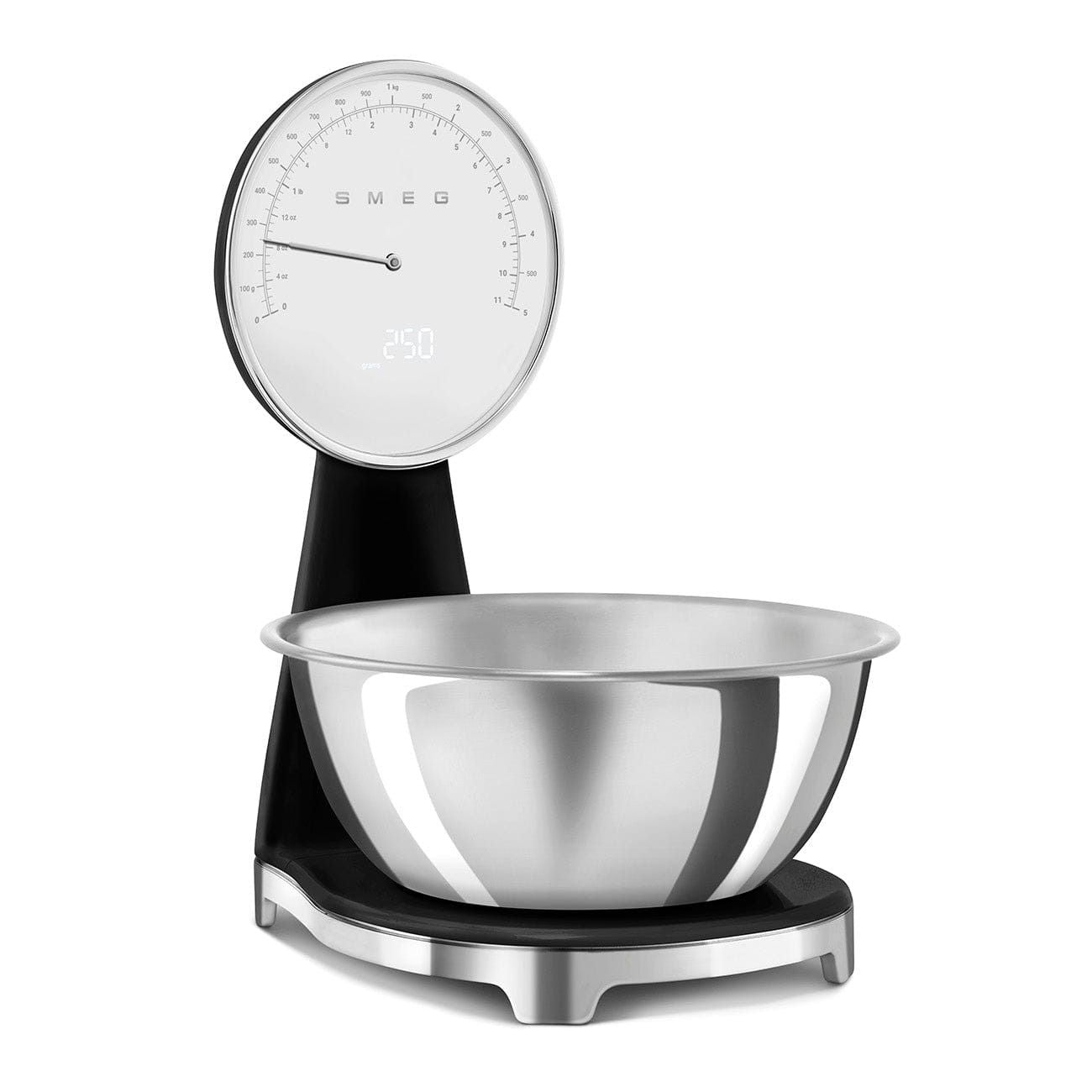 Smeg 50's Style Analog And Digital Kitchen Scale Black Glossy KSF01BLWW