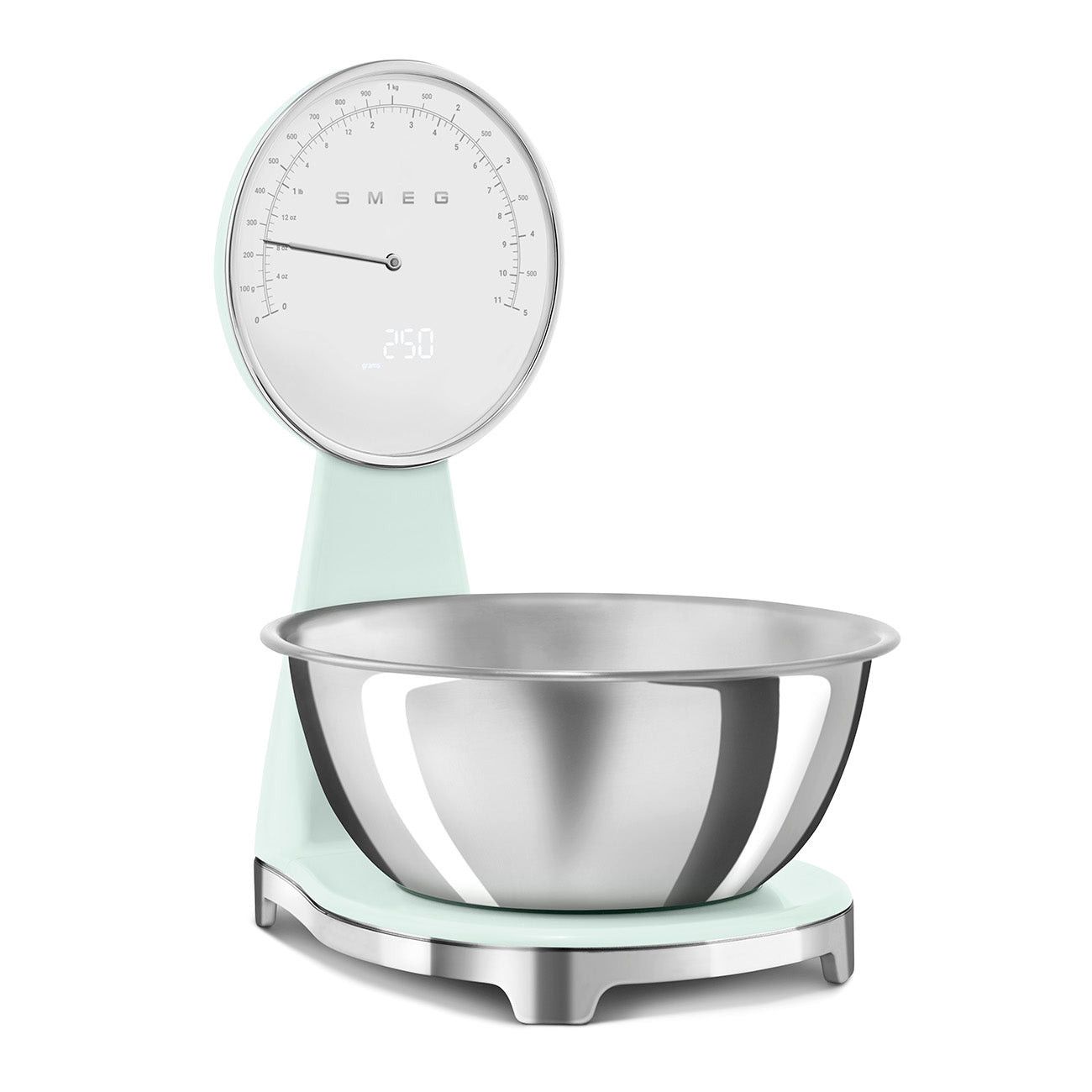 Smeg 50's Style Analog And Digital Kitchen Scale Pastel Green Glossy KSF01PGWW