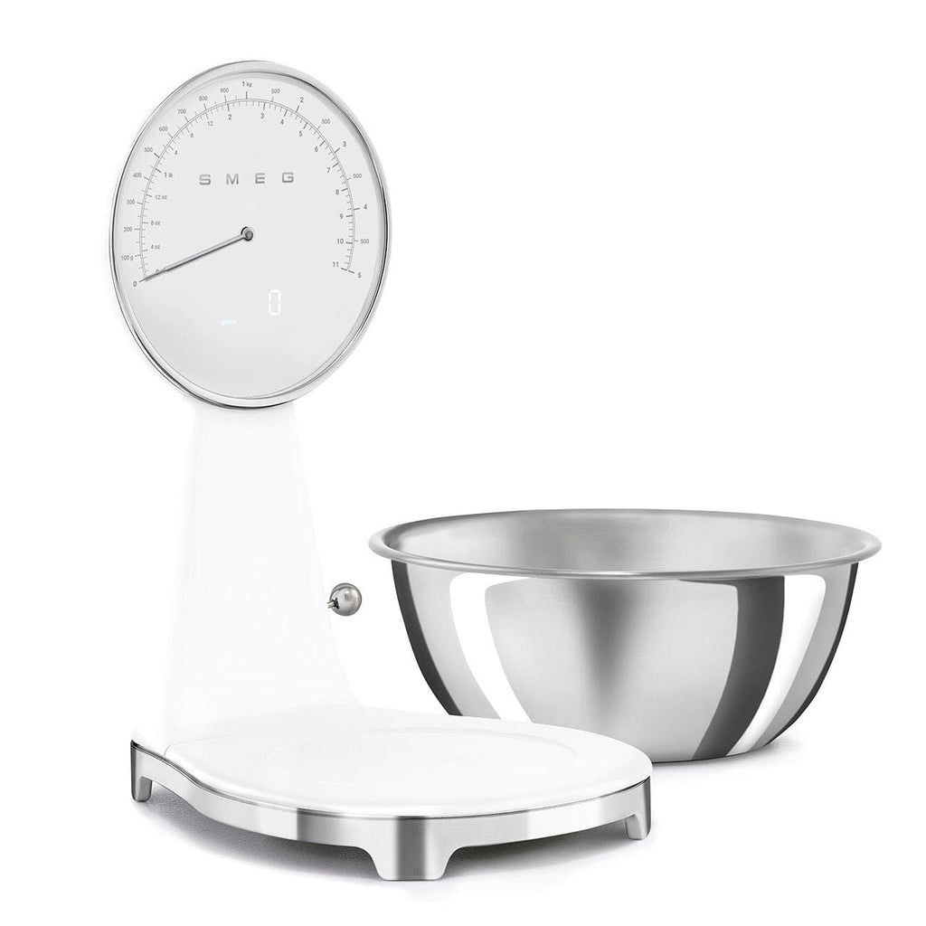 Smeg 50's Style Analog And Digital Kitchen Scale White Glossy KSF01WHWW