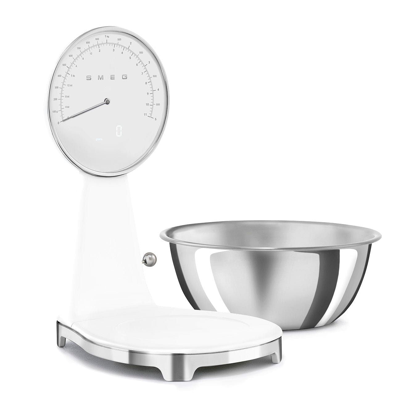 Smeg 50's Style Analog And Digital Kitchen Scale White Glossy KSF01WHWW