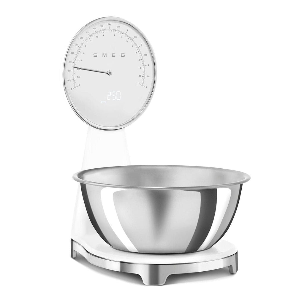 Smeg 50's Style Analog And Digital Kitchen Scale White Glossy KSF01WHWW