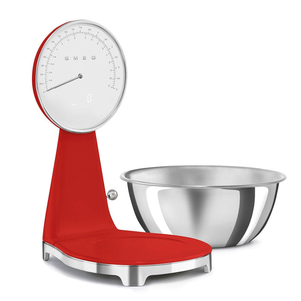 Smeg 50's Style Analog And Digital Kitchen Scale Red Glossy KSF01RDWW