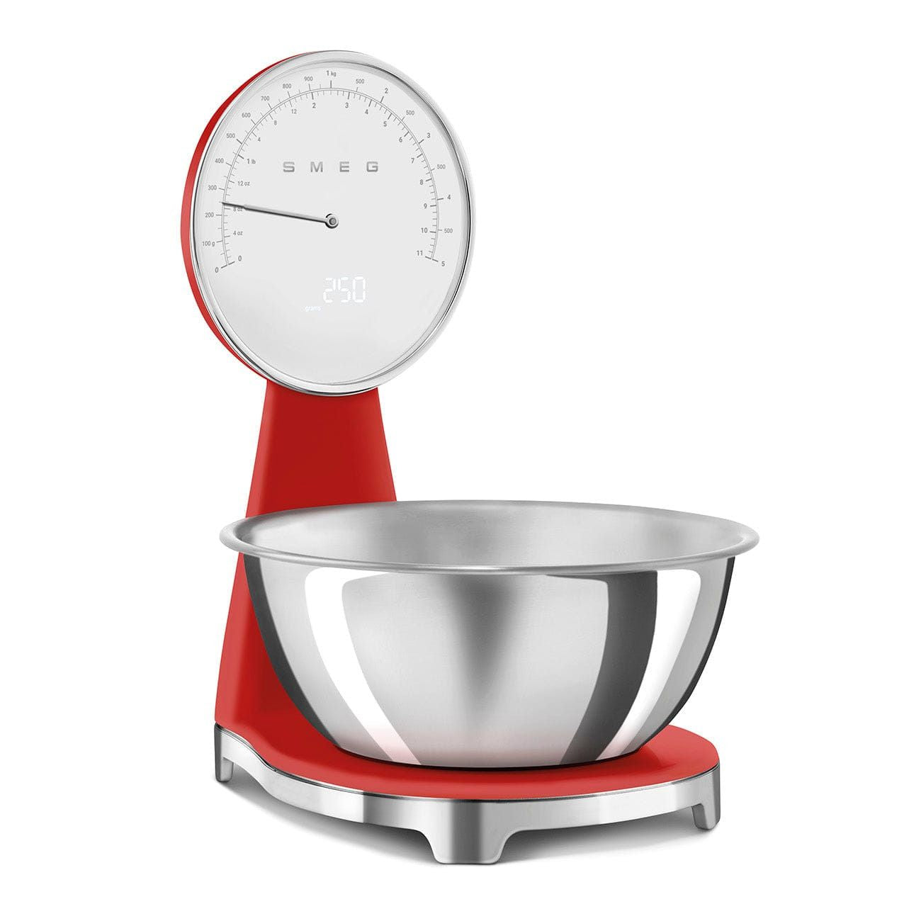 Smeg 50's Style Analog And Digital Kitchen Scale Red Glossy KSF01RDWW