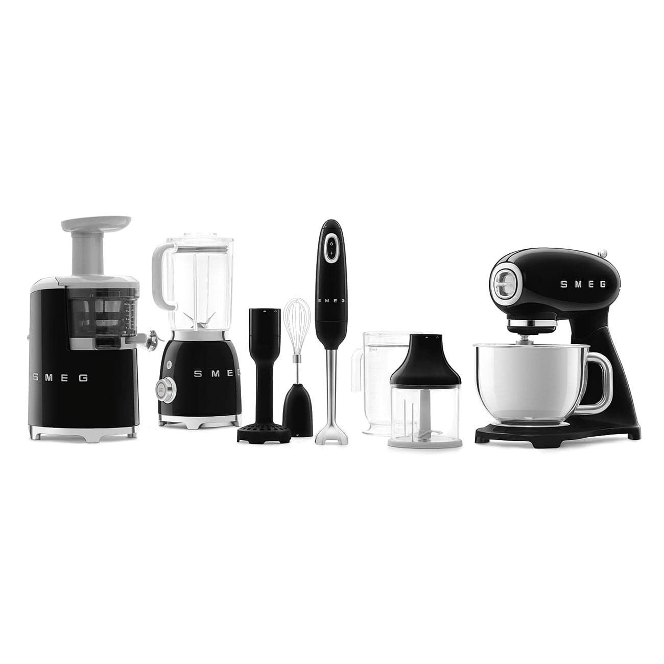 Smeg Retro 4.8 Litre Retro Stand Mixer Black SMF03BLSA