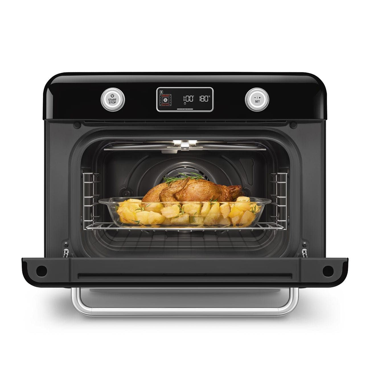 Smeg Countertop Combi Steam Oven 50's Style Aesthetic Black Glossy COF01BLEU