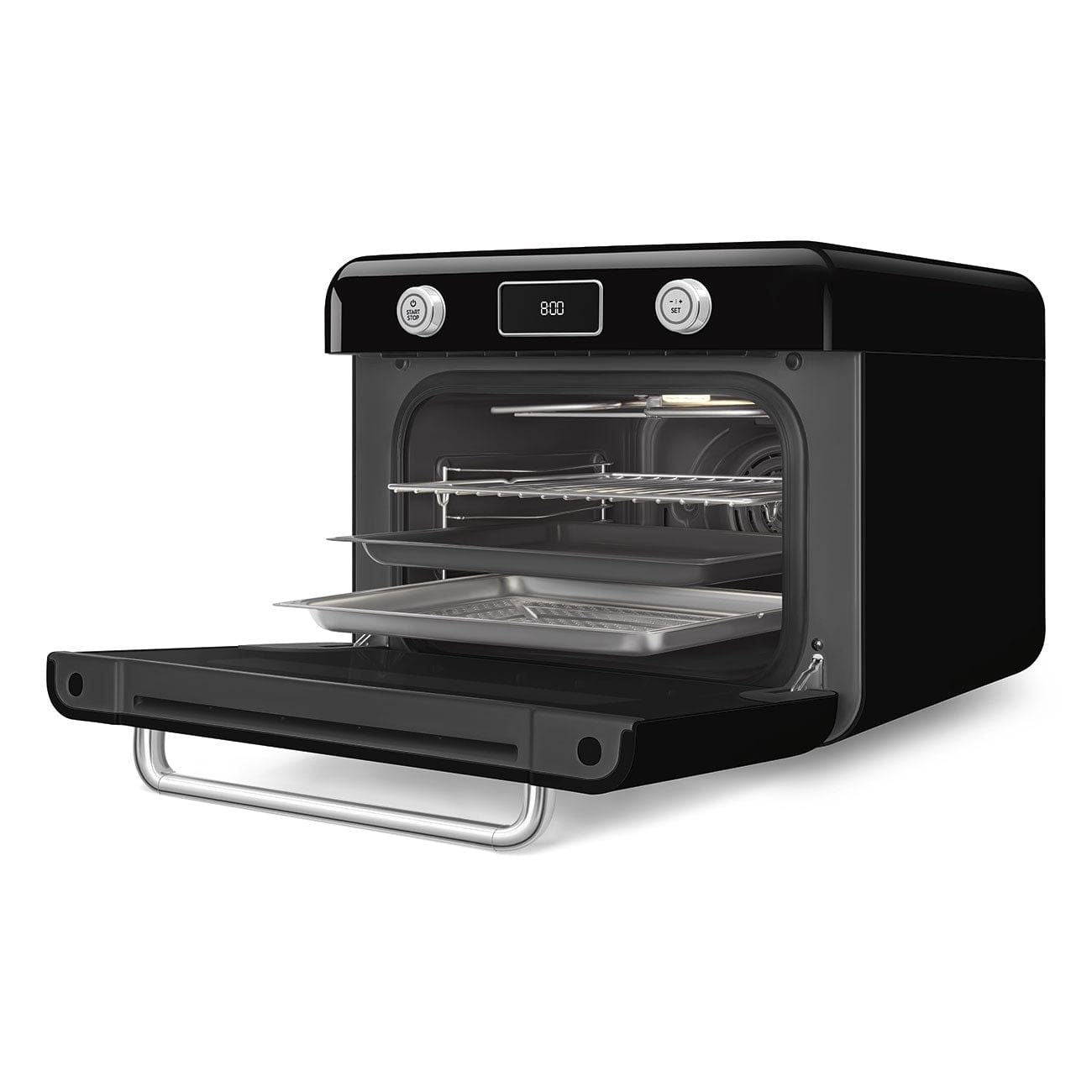 Smeg Countertop Combi Steam Oven 50's Style Aesthetic Black Glossy COF01BLEU