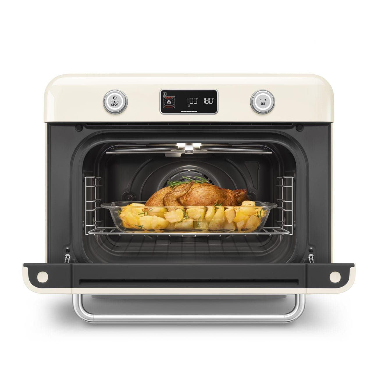 Smeg Countertop Combi Steam Oven 50's Style Aesthetic Cream Glossy COF01CREU