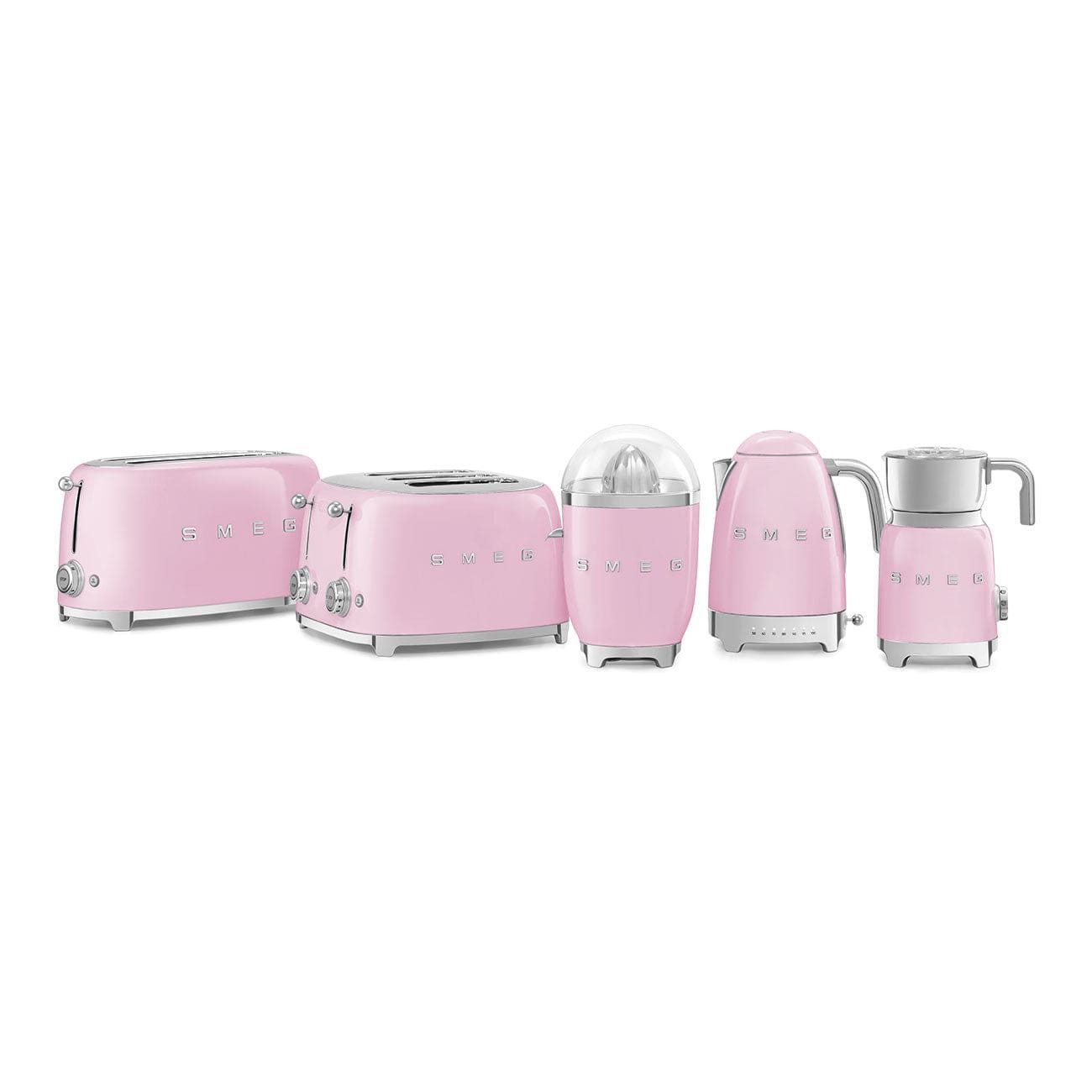 Smeg Retro 2000W 4 Slice Toaster Pink TSF03PKSA
