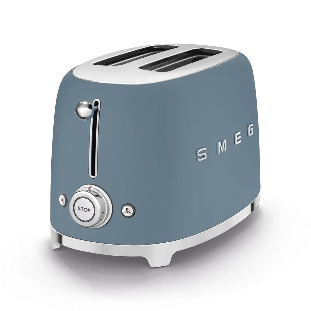 Smeg Retro 50's Style 950W 2 Slice Toaster Matt Storm Blue TSF01SBMEU